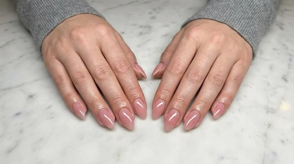 BIAB overlay result showing healthy strengthened nails London