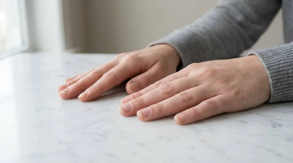 Natural nails before BIAB treatment mobile service